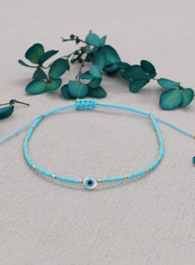 波西米亚风纯色DB米珠手工串珠女手链可调节简约学生闺蜜礼物手链