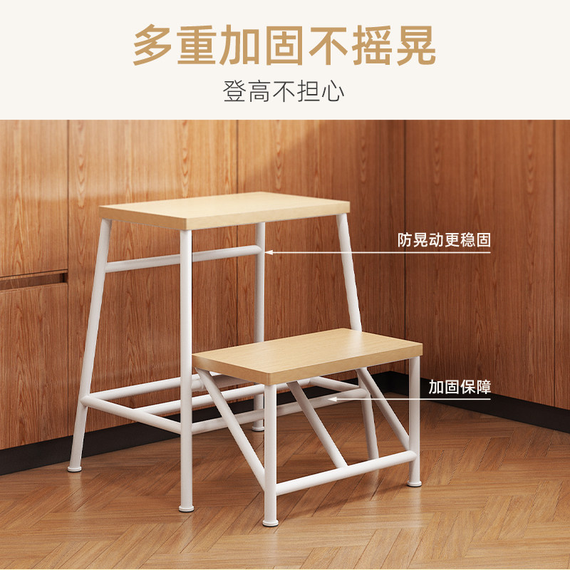 实木梯凳可折叠凳子家用置物登高二步梯凳厨房两用梯子高凳换鞋凳,淘宝优惠券,粉丝福利购,淘宝优惠卷