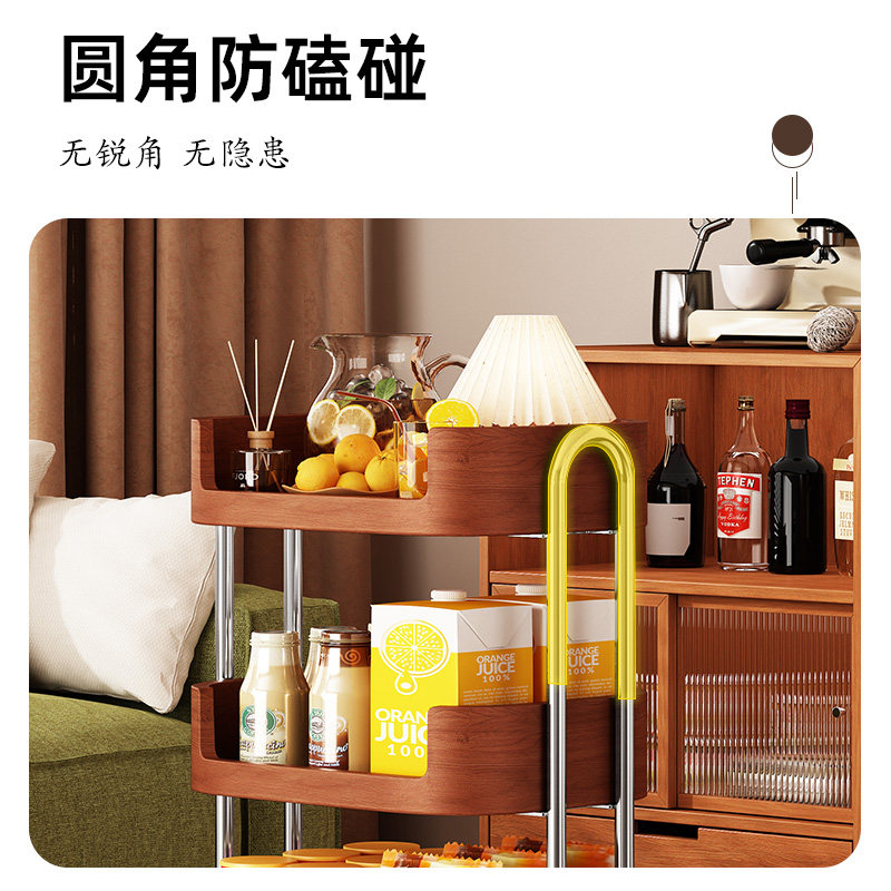 中古风零食小推车收纳柜家用可移动边几桌沙发边茶几置物架餐边柜,淘宝优惠券,粉丝福利购,淘宝优惠卷