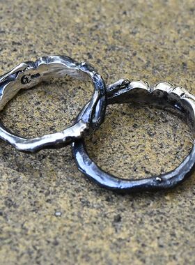 进口情侣款925纯银哥特荆棘戒指