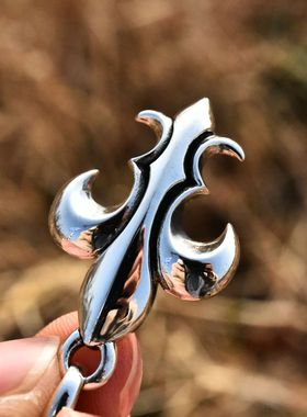 进口中性925纯银鸢尾花泰银吊坠