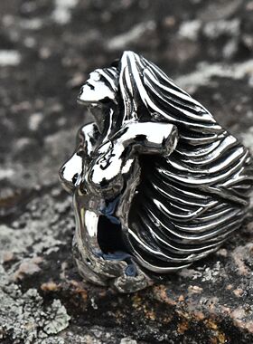 进口男士925纯银朋克罪与罚戒指