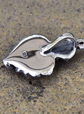 男女复古镶钻十字皇冠火焰爱心泰银吊坠925纯银炽热的心项链挂件