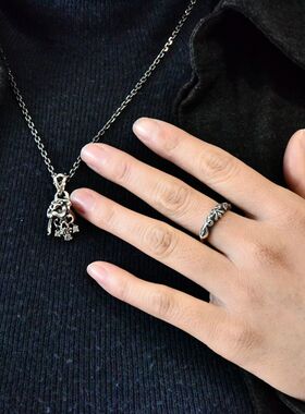 进口男女款925纯银复古镶钻戒指