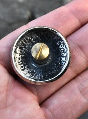 进口合金钱币造型圆包扣配件