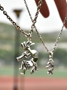 印第安人风纯银复古吊坠