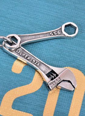 泰国进口男女复古朋克六角活口扳手微缩工具泰银吊坠925纯银挂件