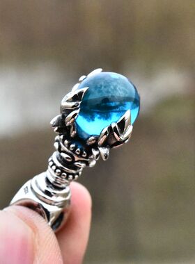 进口男女925纯银镶水晶龙爪吊坠