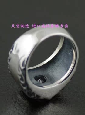 泰国纯银复古黑钻戒指