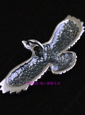 进口中性款925纯银展翅雄鹰吊坠