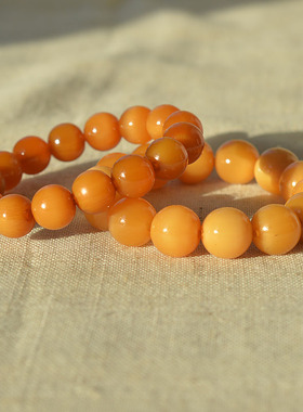 西藏金丝牦牛角佛珠手串养生男女