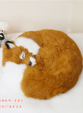 仿真狐狸白堂口狐狸摆件家居创意