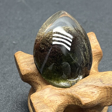 天然水晶包裹体绿幽灵水滴吊坠多彩幽灵时尚百搭水晶饰品一物一图