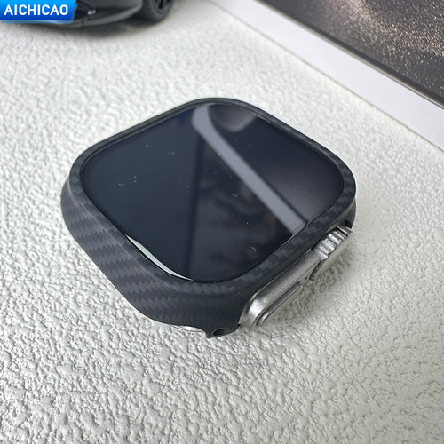 适用苹果S7/S8/S9/S10手表壳凯夫拉芳纶纤维iWatch Ultra2/3碳纤维超薄保护壳iWatch 46mm高档潮男防摔42新款 - 图2