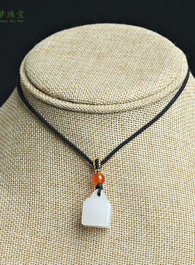 金丝玉石英岩质玉印章玉吊坠挂件