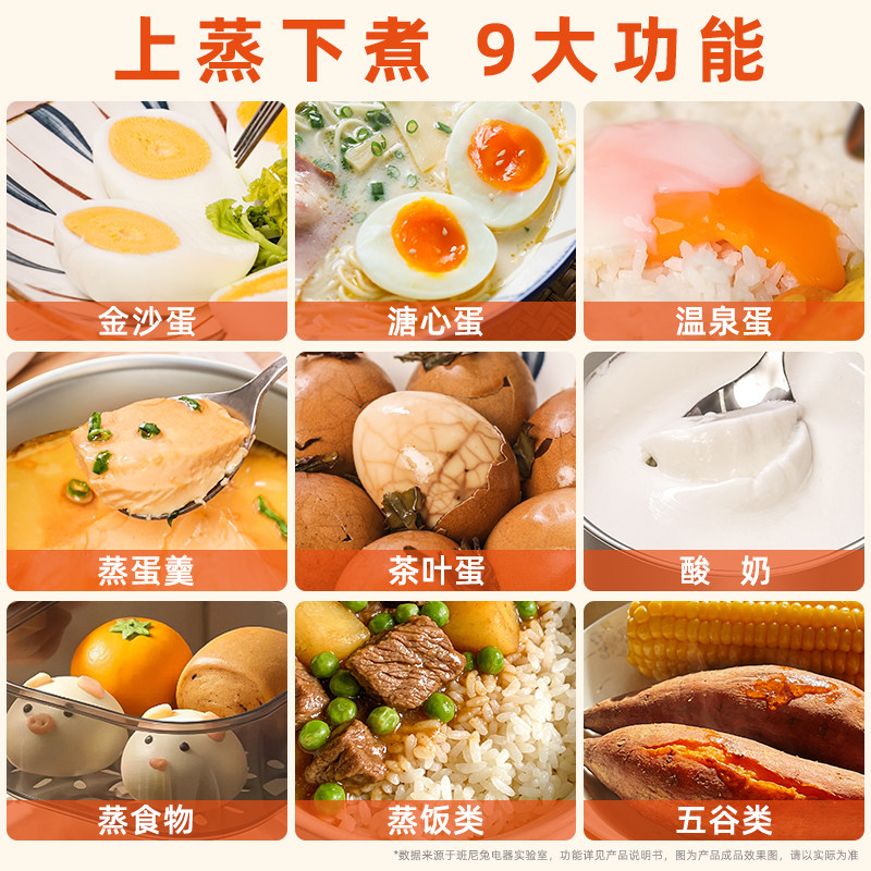 班尼兔煮蛋蒸蛋自动断电家用煮蛋神器溏心茶叶蛋温泉蛋早餐酸奶机