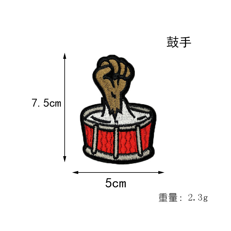 酷炫摇滚系列刺绣布贴外套卫衣百搭装饰绣花贴箱包DIY背胶补丁贴 - 图2