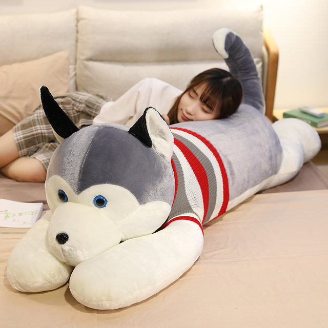 Husky bed pillow plush toy for children and girls