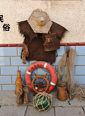 怀旧逮鱼捕鱼风情展示物件