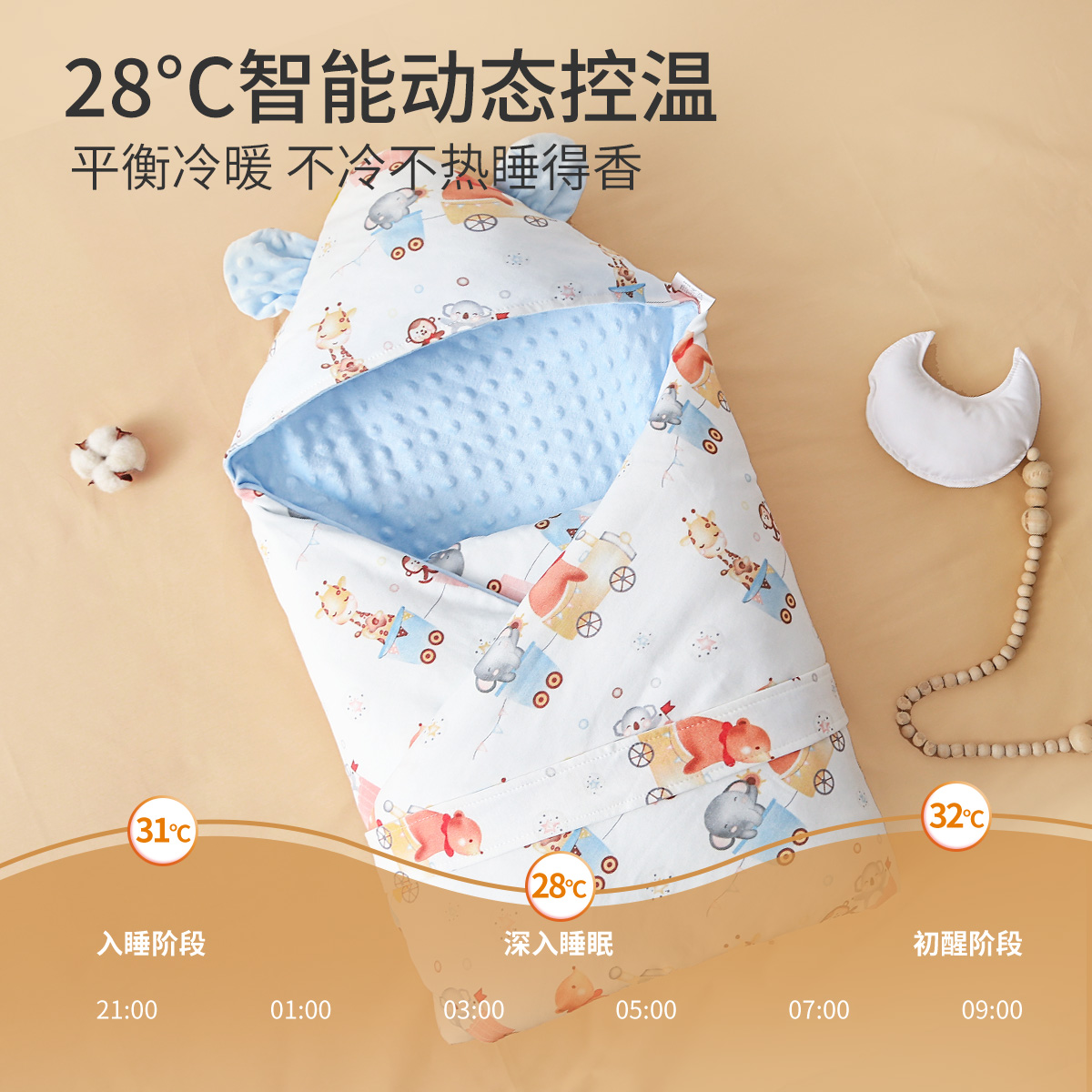 包被包单新生儿纯棉秋冬季抱被 belopo贝乐堡母婴婴童抱被/抱毯