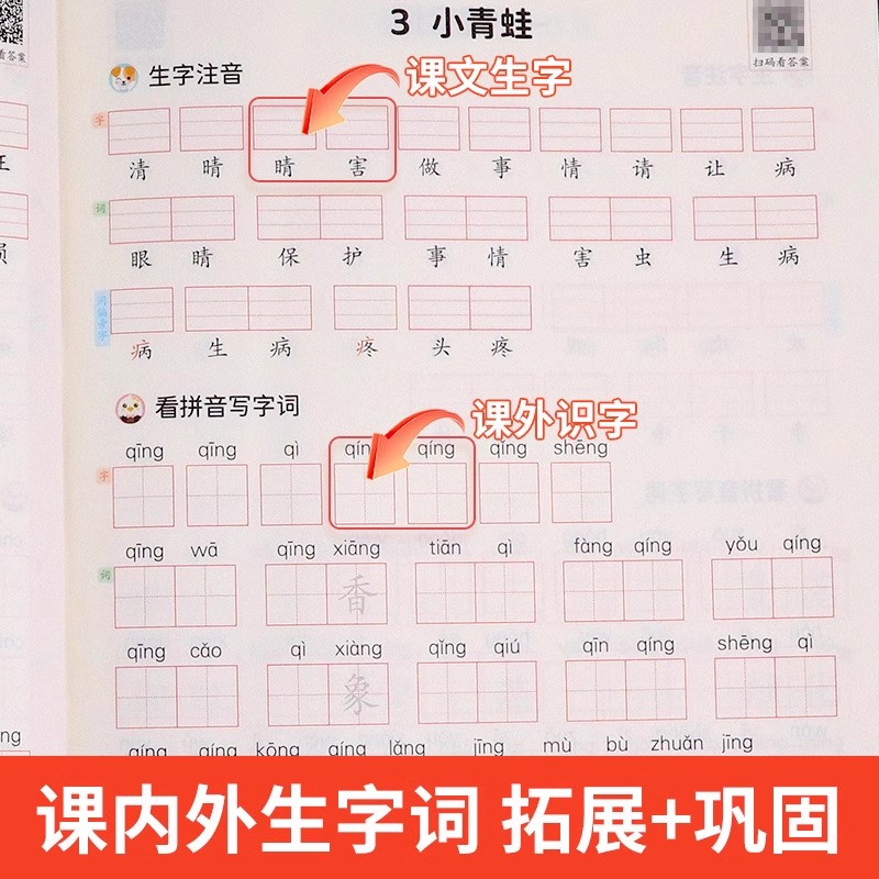 斗半匠看拼音写词语一年级上册下册三四五六年级二年级人教版小学语文同步练习册每日一练生字注音练习默写纸拼读能手拼音专项训练