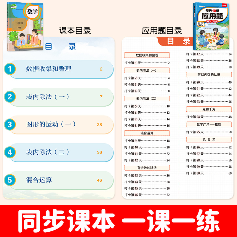 每天10道应用题强化训练一年级二年级下册三四五六上册人教版小学数学思维训练题口算竖式脱式计算题专项同步练习册天天练每日一练