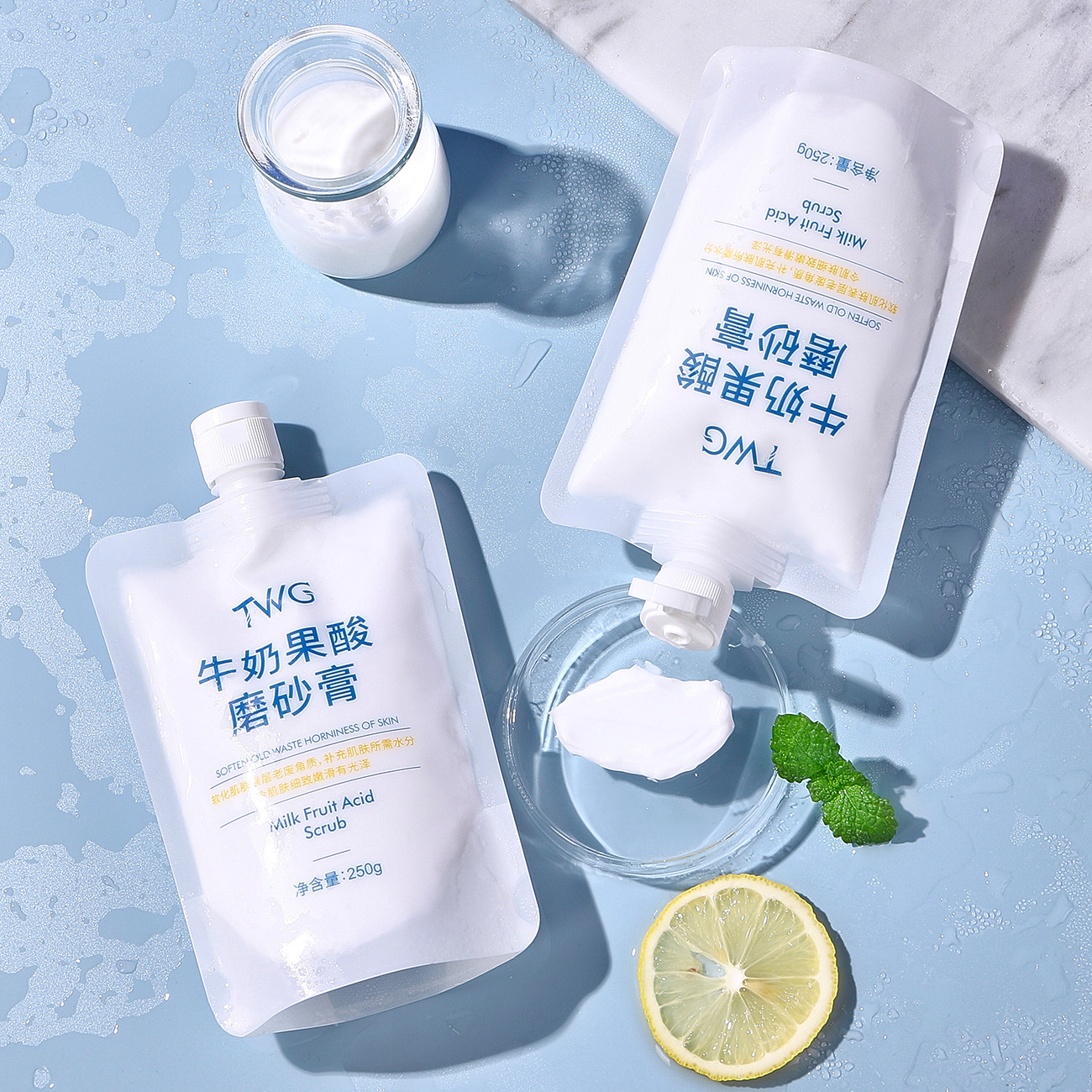 牛奶果酸磨砂膏改善粗糙鸡皮身体去角质嫩白全身补水保湿清洁水润 - 图1