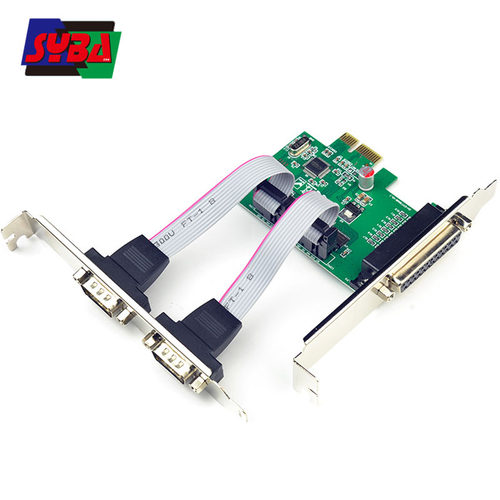 西霸FG-EMT382-2S1P PCI-E转2个9针串口1个25针并口扩展卡WCH382L - 图0