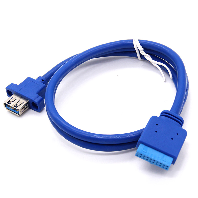 USB3.0前置面板挡板线19针/20Pin转单口usb3.0露头转接线DIY机箱-图3