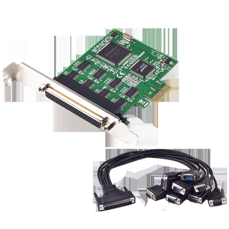 西霸PCI-E物理串口卡pcie转串口扩展卡RS232工控8串口卡FG-EMT09A - 图1