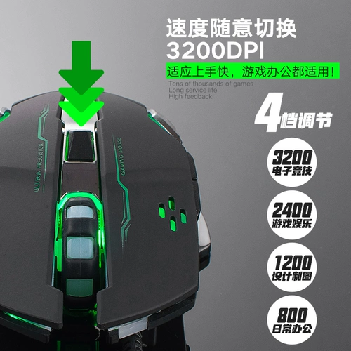 Компьютерный мышиный кабель E -Sports Machinery USB Tate Home -Style Office Eat Chickene League of Legends CSGO High -значение