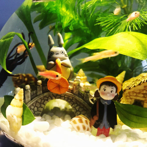 生态瓶微景观水族箱造景斗鱼缸办公桌面客厅玻璃鱼缸生态球微景观 - 图2