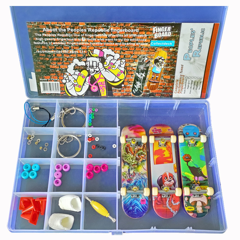 三个塑料手指滑板套装指尖四轮迷你小滑板车男女孩礼物收纳盒益智,淘宝优惠券,粉丝福利购,淘宝优惠卷