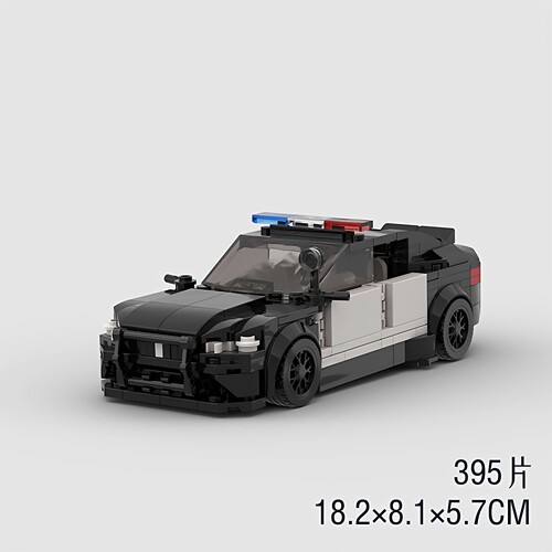 宝马M5警车模型MOC积木汽车8格儿童益智拼装玩具高砖M8福特越野车 - 图2