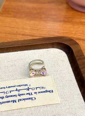 超仙甜美蝴蝶结锆石耳骨夹女高级感小众轻奢气质时尚无耳洞耳饰