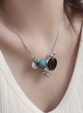 双层复古串珠做旧风小众y2k碎石