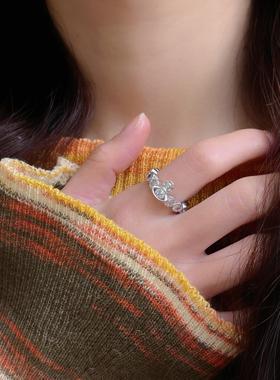 双层锆石土星戒指女生小众设计