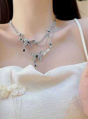 新中式甜酷蝴蝶流苏水墨画手链