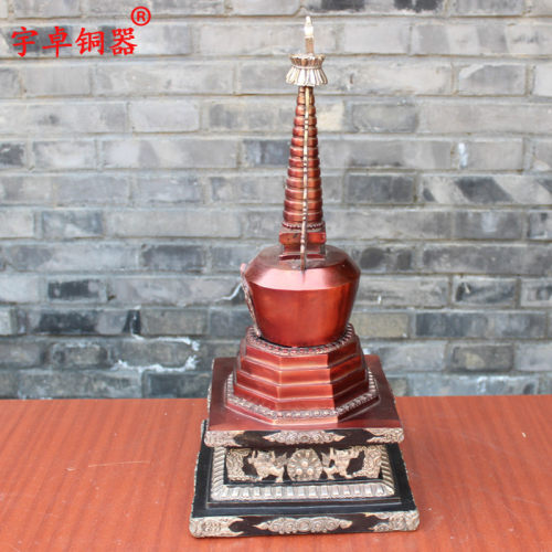 宇卓铜器 纯铜八宝塔黄铜八宝塔铜八宝塔铜舍利塔工艺品摆件 - 图1