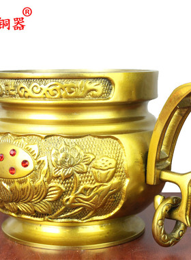 黄铜香炉佛光普照摆件工艺品