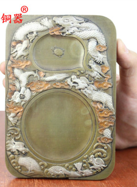 纯铜实心文房四宝摆件工艺品
