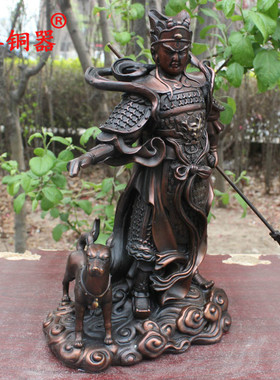 摆件黄铜杨戬二郎真君佛像工艺品