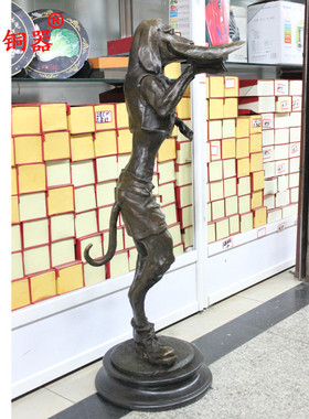 黄铜迎宾门庭站姿工艺品