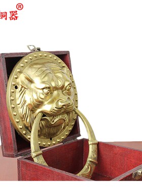 黄铜老虎门环挂件工艺品