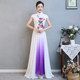Retro ethnic style performance clothing gradient color cape cheongsam