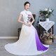 Retro ethnic style performance clothing gradient color cape cheongsam