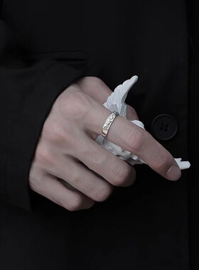 貔貅转运戒指潮流小众食指戒简约个性百搭指环开口可调节男单身戒