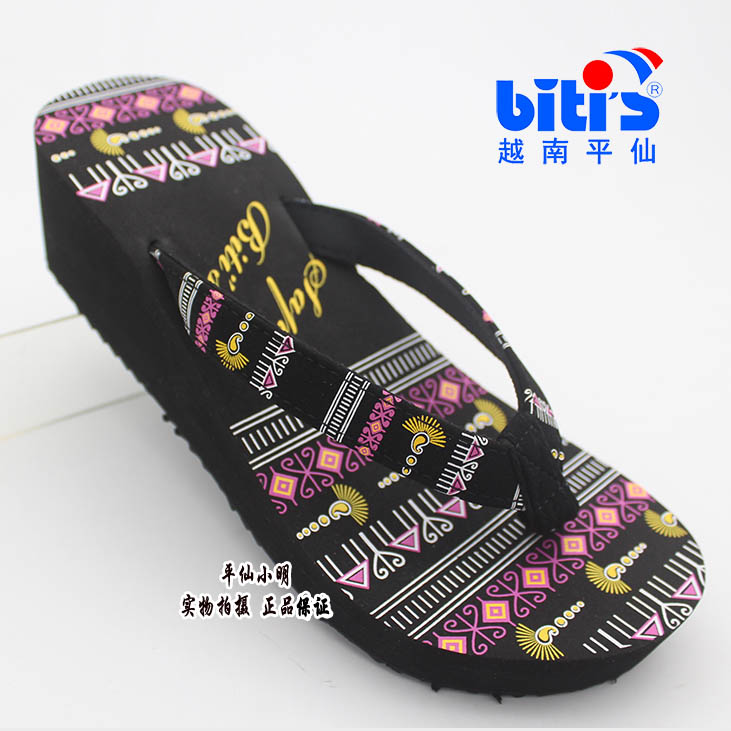 人字拖女外穿坡跟厚底时尚沙滩鞋防滑越南平仙拖鞋女士凉拖高跟夏 - 图0