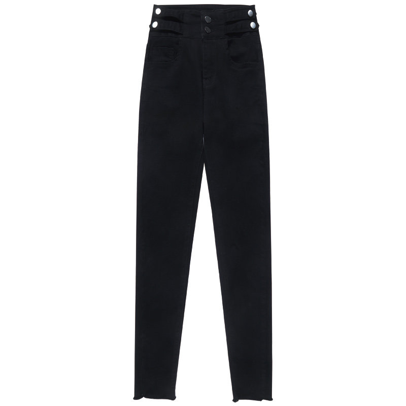 加长加绒加厚超长紧身黑色秋冬裤子 蒙来妮牛仔裤