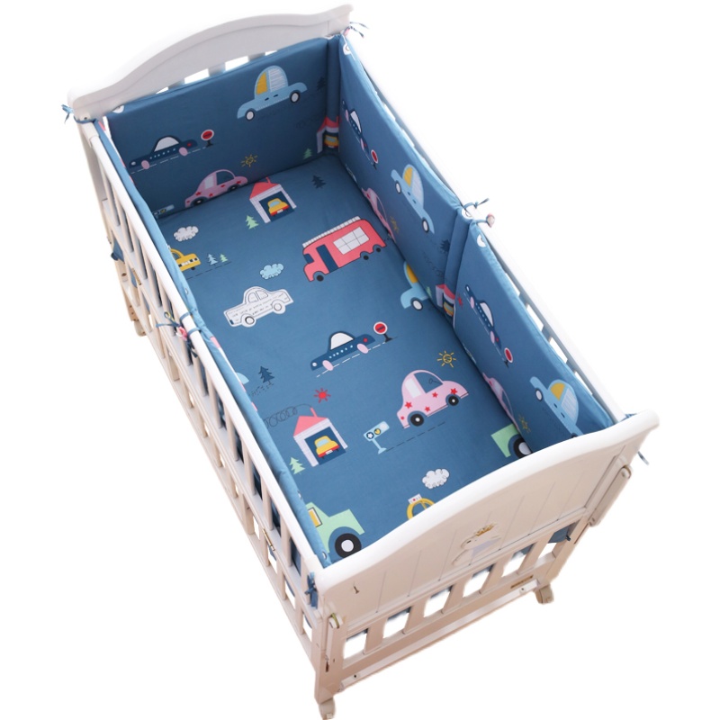 定制新生儿拼接床加高防撞婴儿床床围软包纯棉床靠床宝宝床上用品